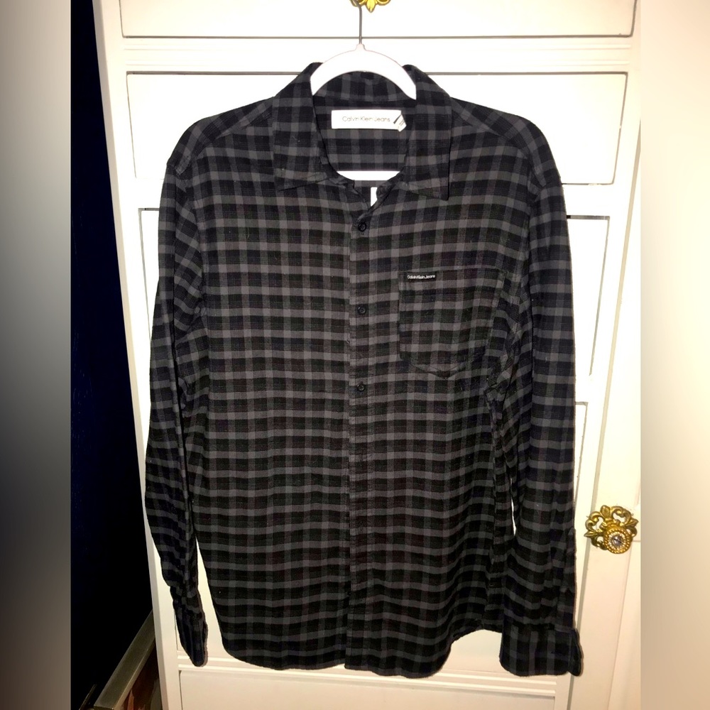 New Plaid Calvin Klein Button Down
